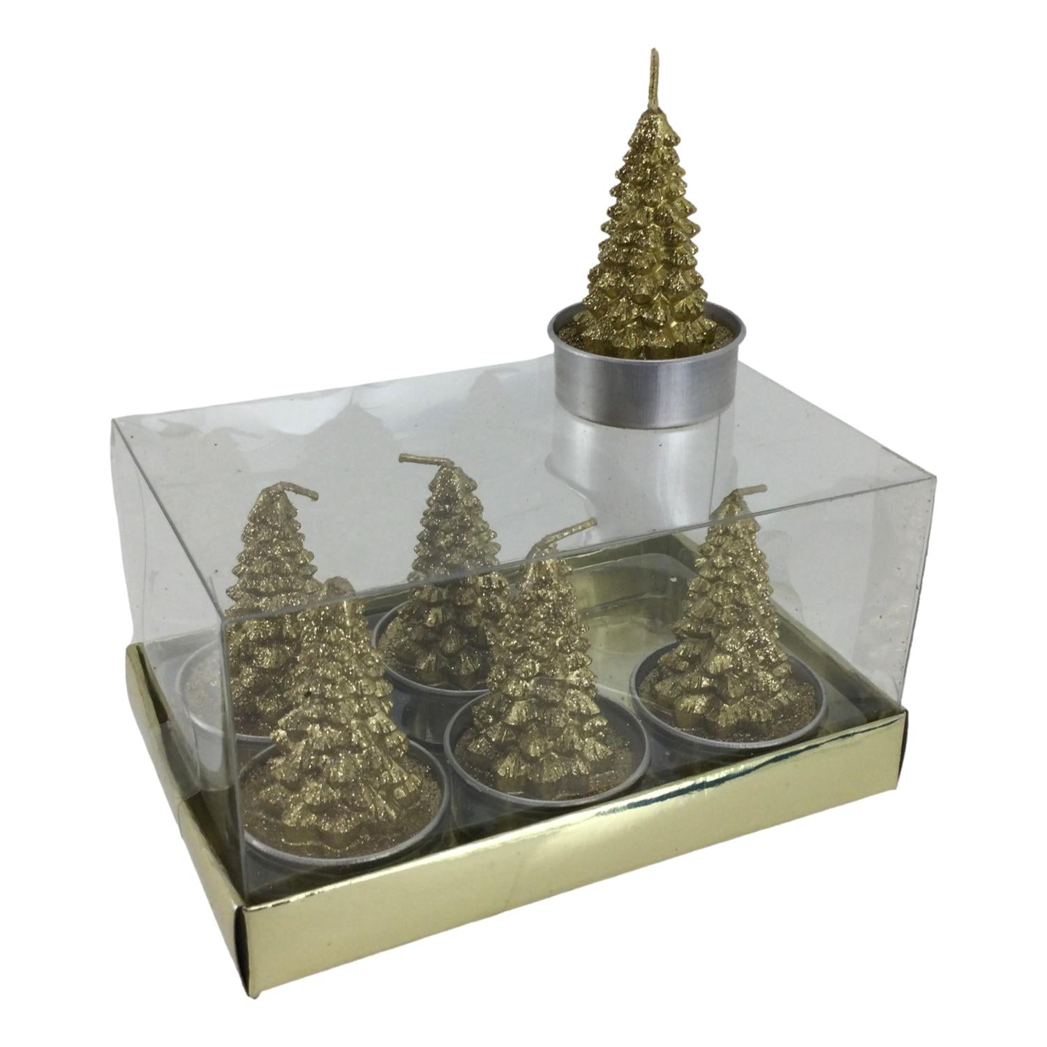 Theater Seasonal -  Mini Gold Tree Candle (Set of 6)