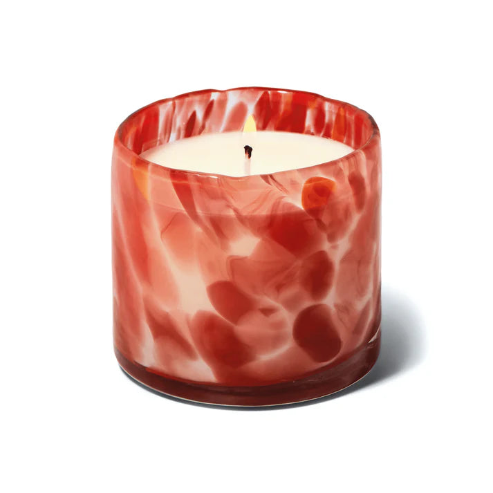 Paddywax - Hand Blown Red Bubble Glass Candle - Saffron Rose