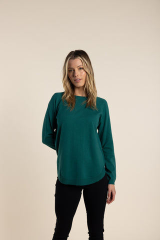 Two T's - Scooped Hem Knit Forest