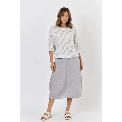 Naturals by O&J - Linen Skirt Smoke