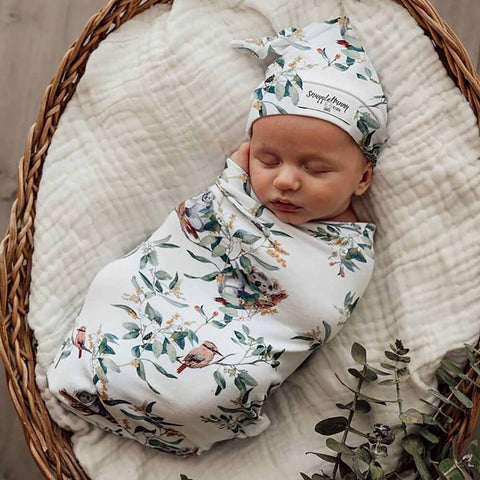 Snuggle Hunny - Eucalypt Organic I Baby Swaddle Beanie Set