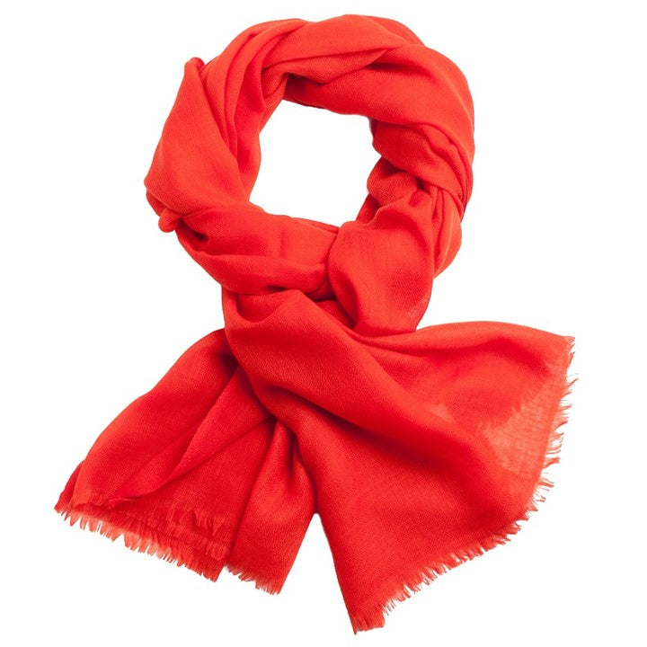 Melange - Cashmere Scarf W223 Tomato Red