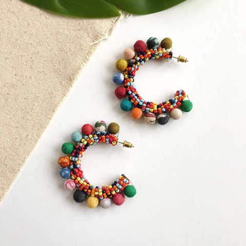 WorldFinds - Confetti Kantha Hoops