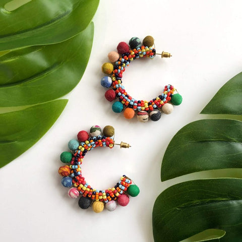 WorldFinds - Confetti Kantha Hoops