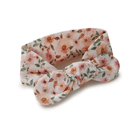 Snuggle Hunny - Spring Floral Organic I Baby Jersey Wrap & Top Knot Set