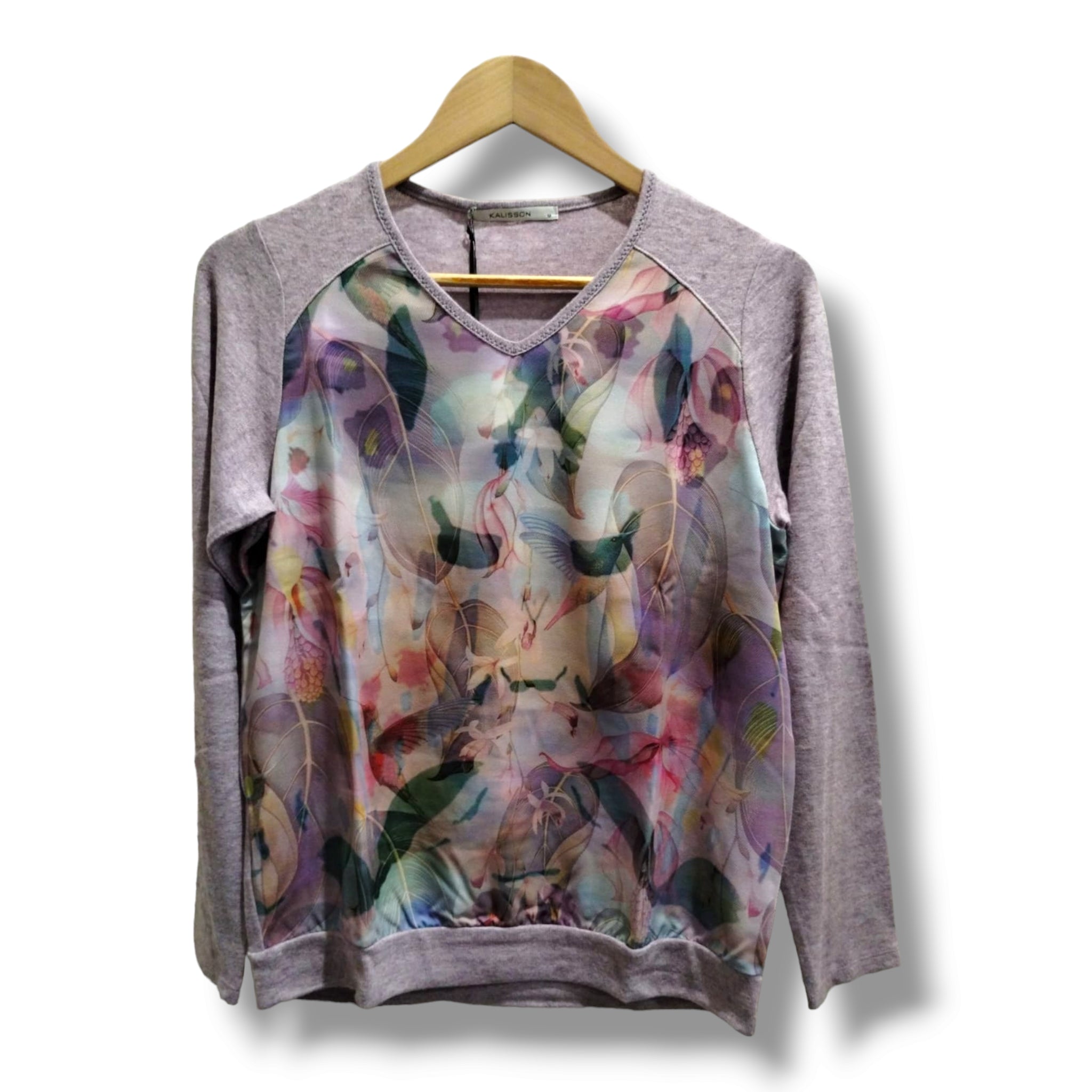 Kallison - V Neck Abstract Print Sweater