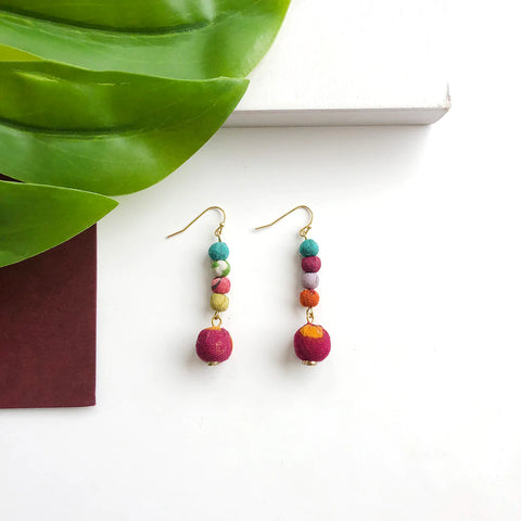 WorldFinds - Dripping Kantha Earrings