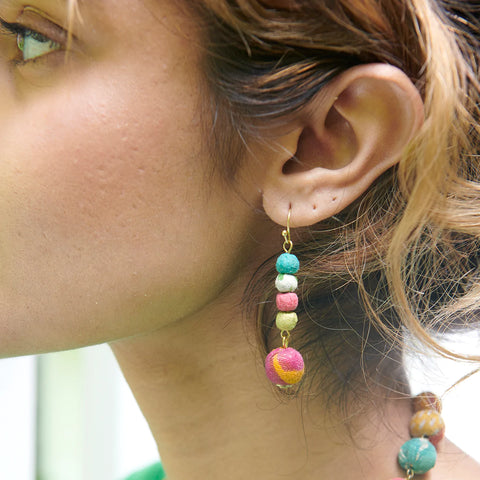 WorldFinds - Dripping Kantha Earrings