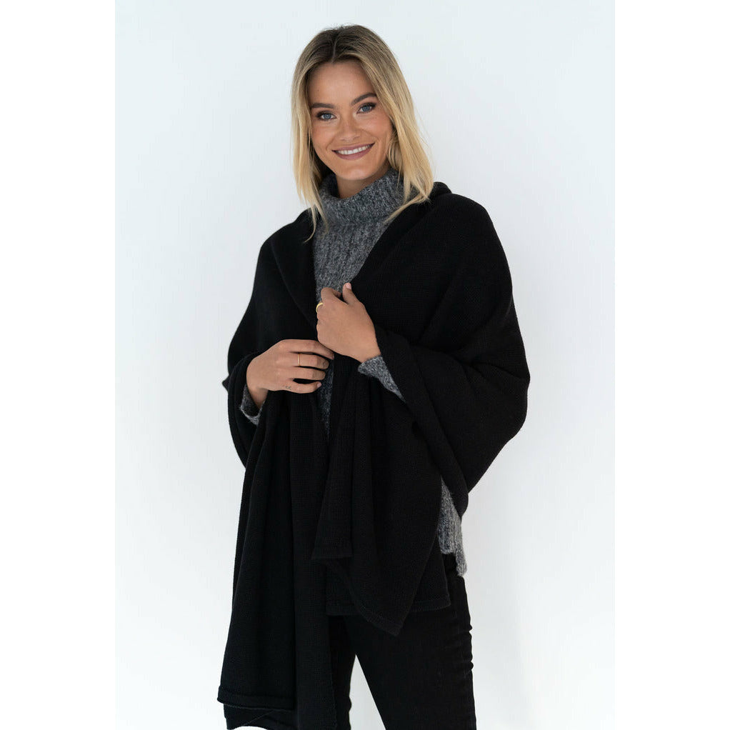 Humidity - Wide Wrap Scarf - Black