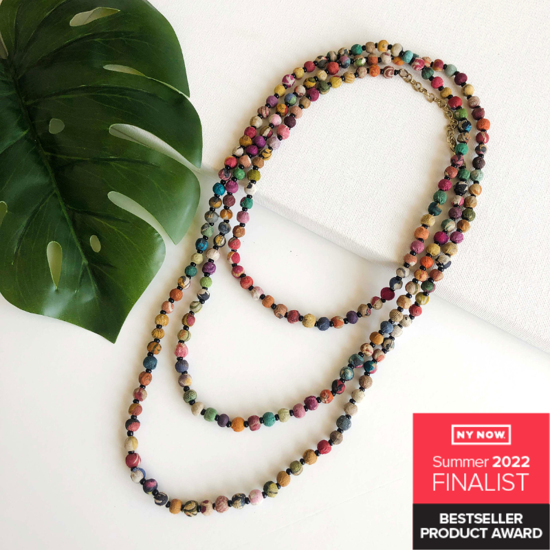 WorldFinds - Kantha Bead Long Necklace