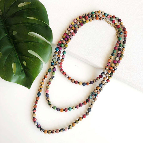 WorldFinds - Kantha Bead Long Necklace