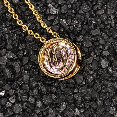 Cubic Zarconia Zodiac Necklace Goldplated