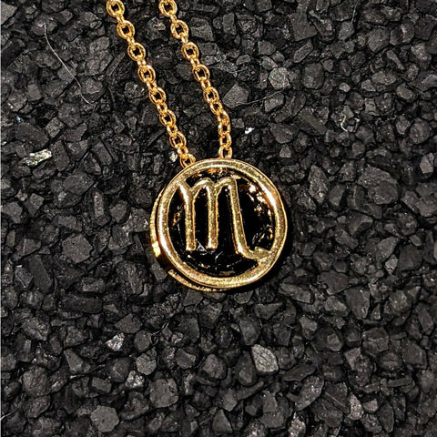 Cubic Zarconia Zodiac Necklace Goldplated