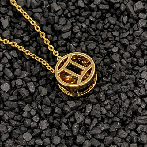 Cubic Zarconia Zodiac Necklace Goldplated