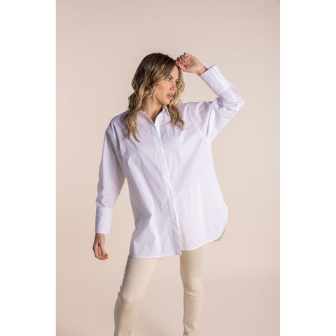 Two T's - Cotton Poplin Shirt Classic White